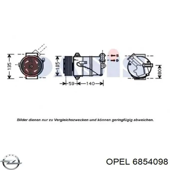 6854098 Opel compresor de aire acondicionado