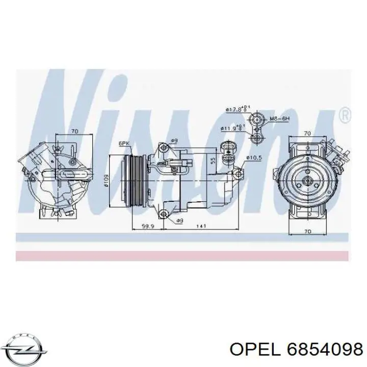 Comprar 6854098 Opel Compresor de aire acondicionado coche