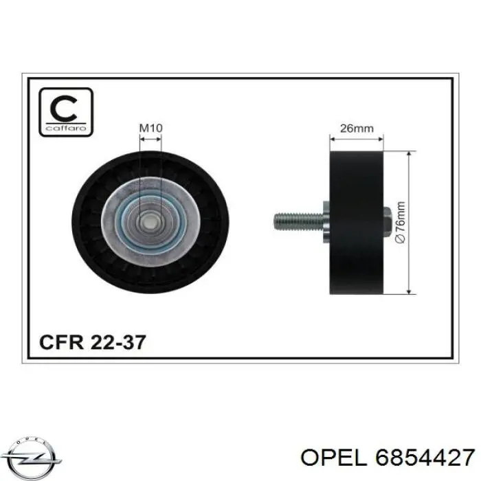 Rodillo tensor correa poli V Opel 6854427 precio, desde 29,16 EUR