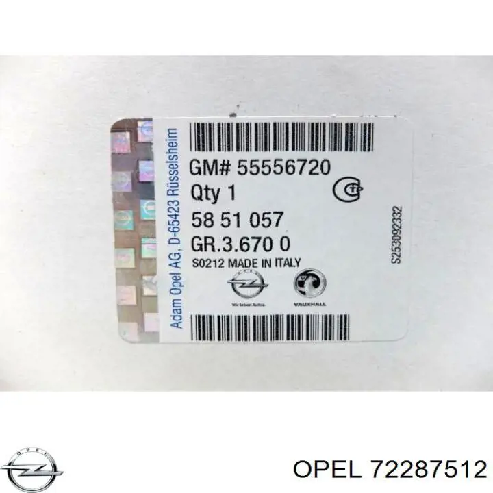 Comprar 72287512 Opel Válvula EGR