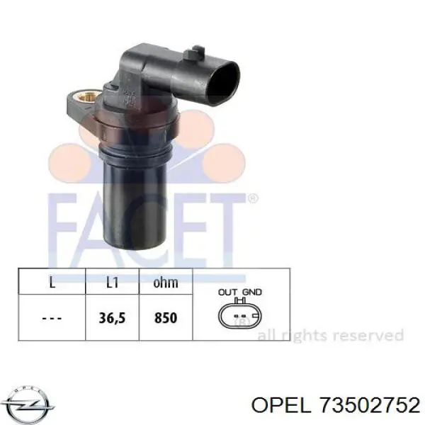 73502752 Opel sensor de cigüeñal