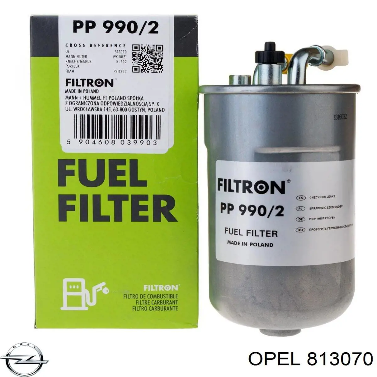 813070 Opel filtro de combustible