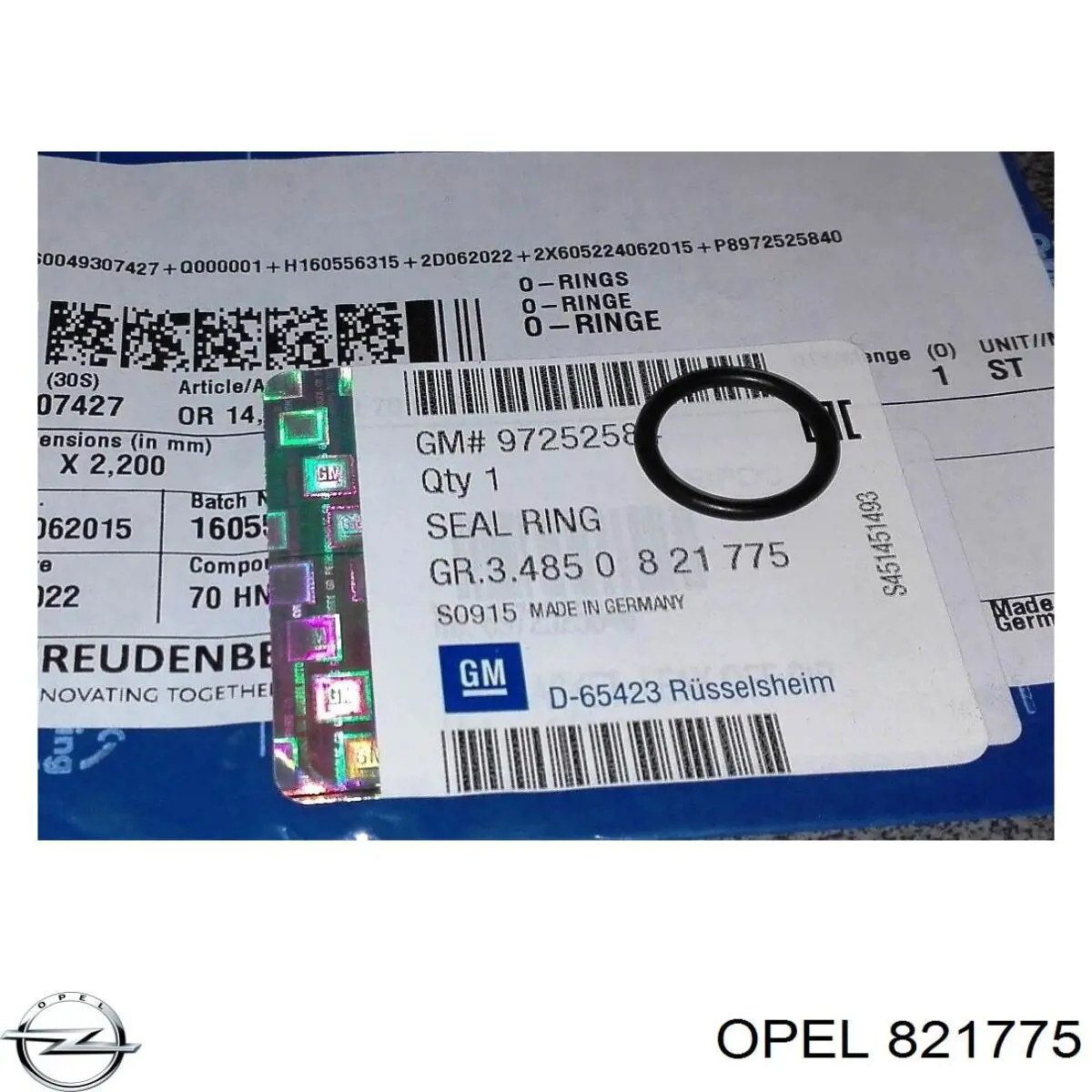 821775 Opel junta de inyectores