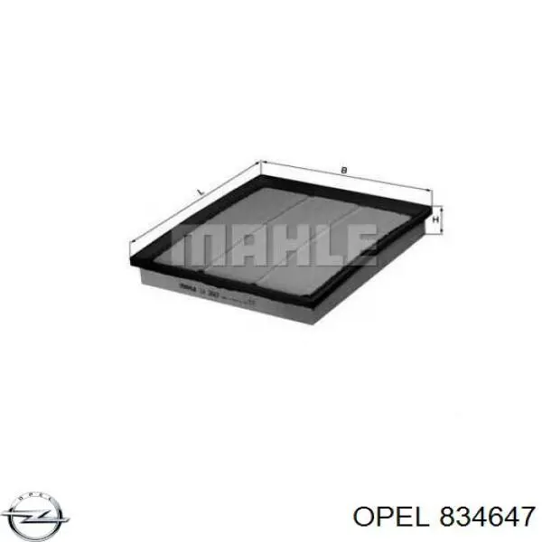 834647 Opel filtro de aire