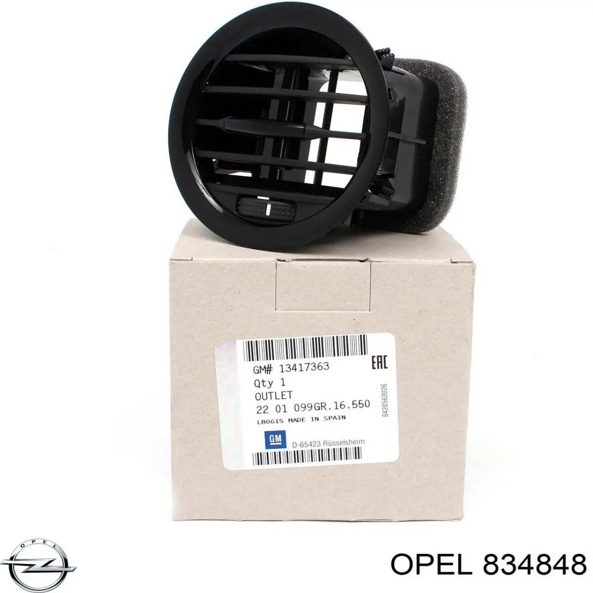 834848 Opel Filtro de aire de motor
