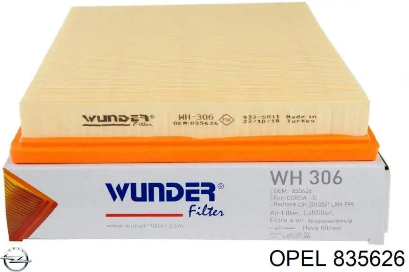835626 Opel filtro de aire