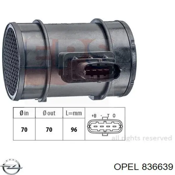 836639 Opel medidor de masa de aire