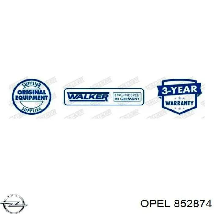 852874 Opel silenciador del medio
