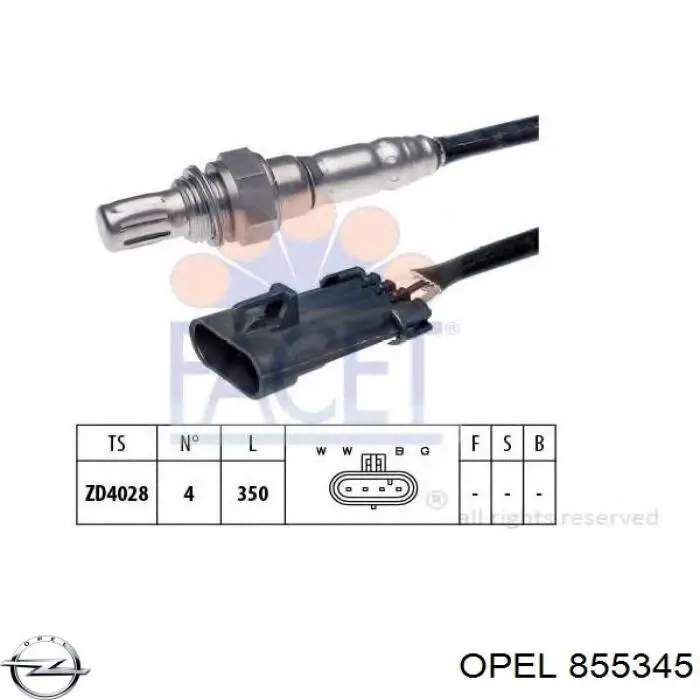 Sonda de oxígeno Opel 855345 precio, desde 66,79 EUR