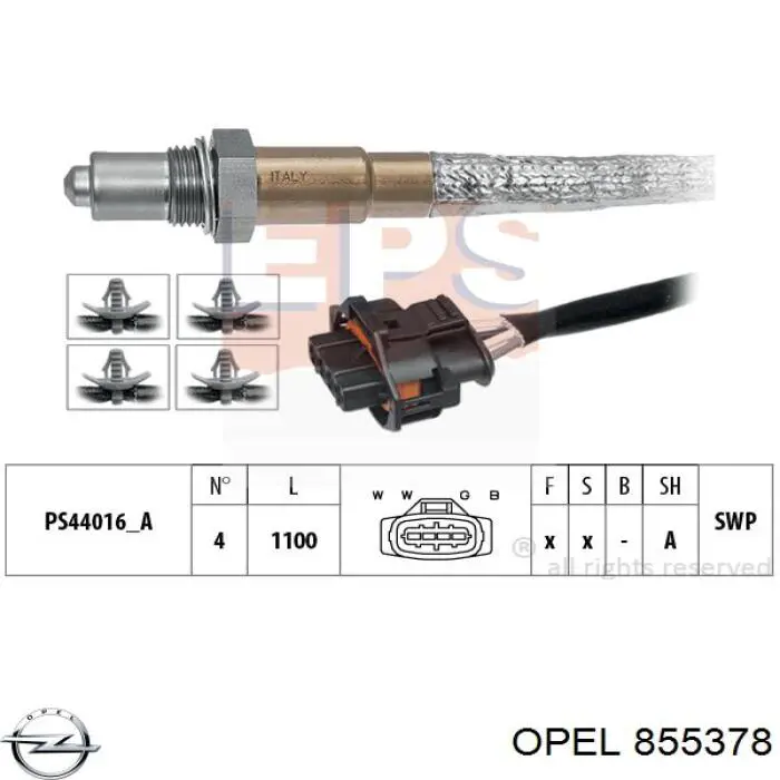 Sensor de oxígeno previo al catalizador 855378 Opel