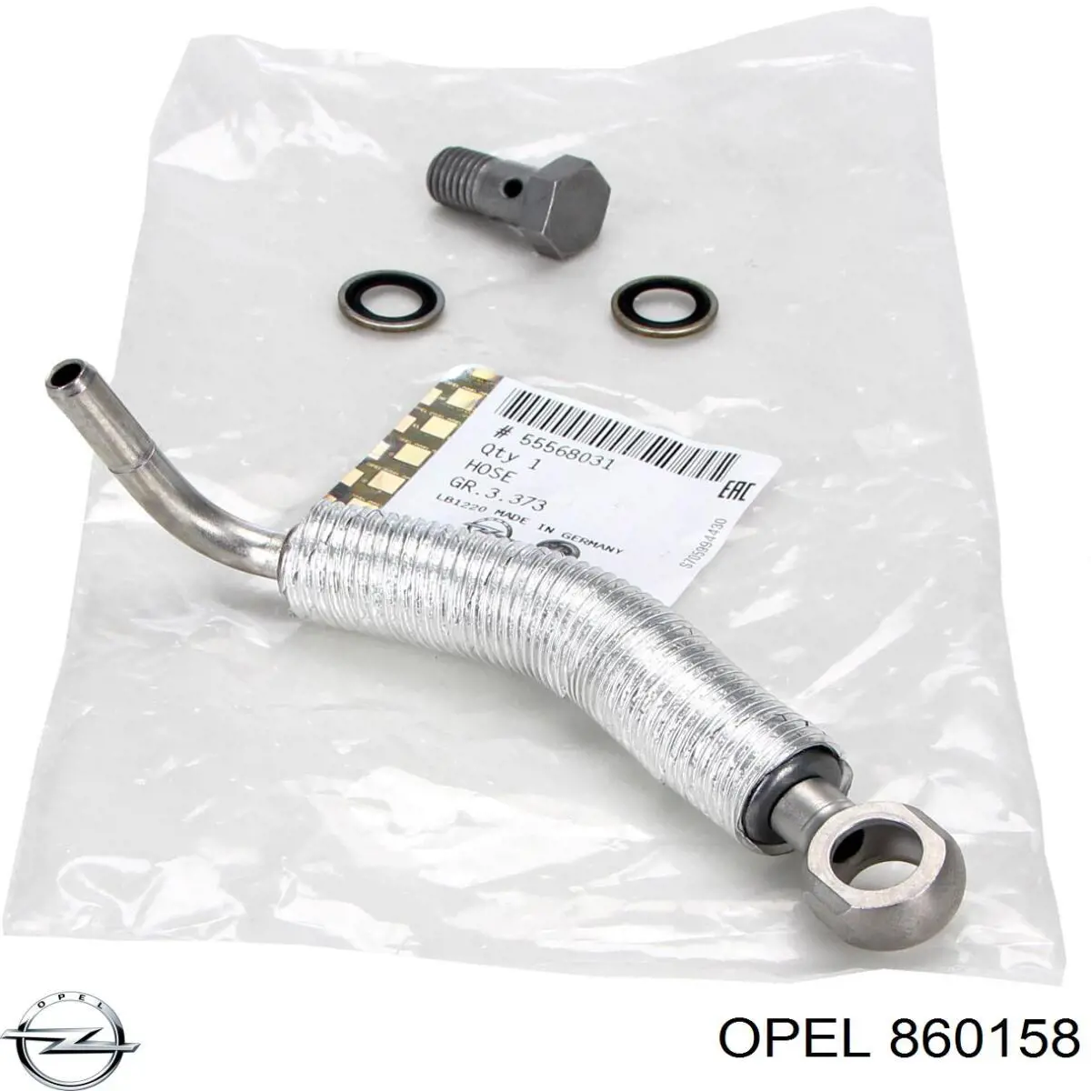860158 Opel conducto aceite, turbocompresor, retorno