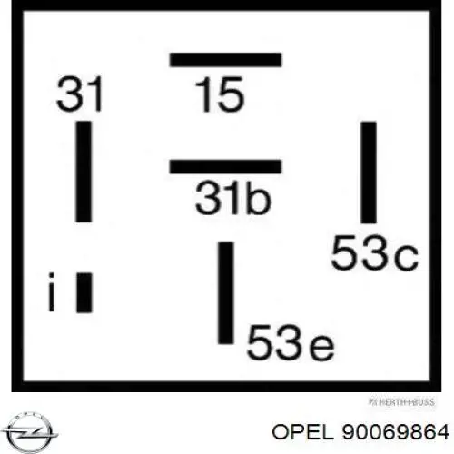 Relé de intermitencia del limpiaparabrisas Opel Astra 51, 52, F35, M35