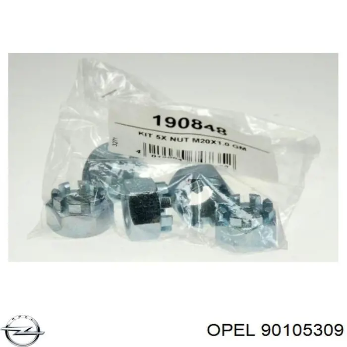 90105309 Opel tuerca, cubo de rueda delantero