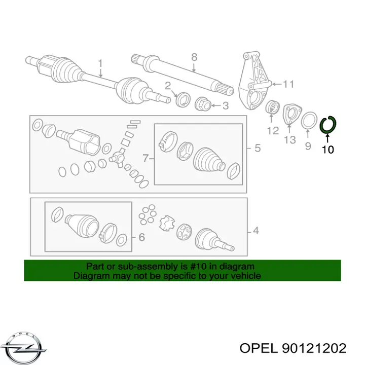 Semieje delantero derecho Opel 374038 precio, desde 1,21 EUR