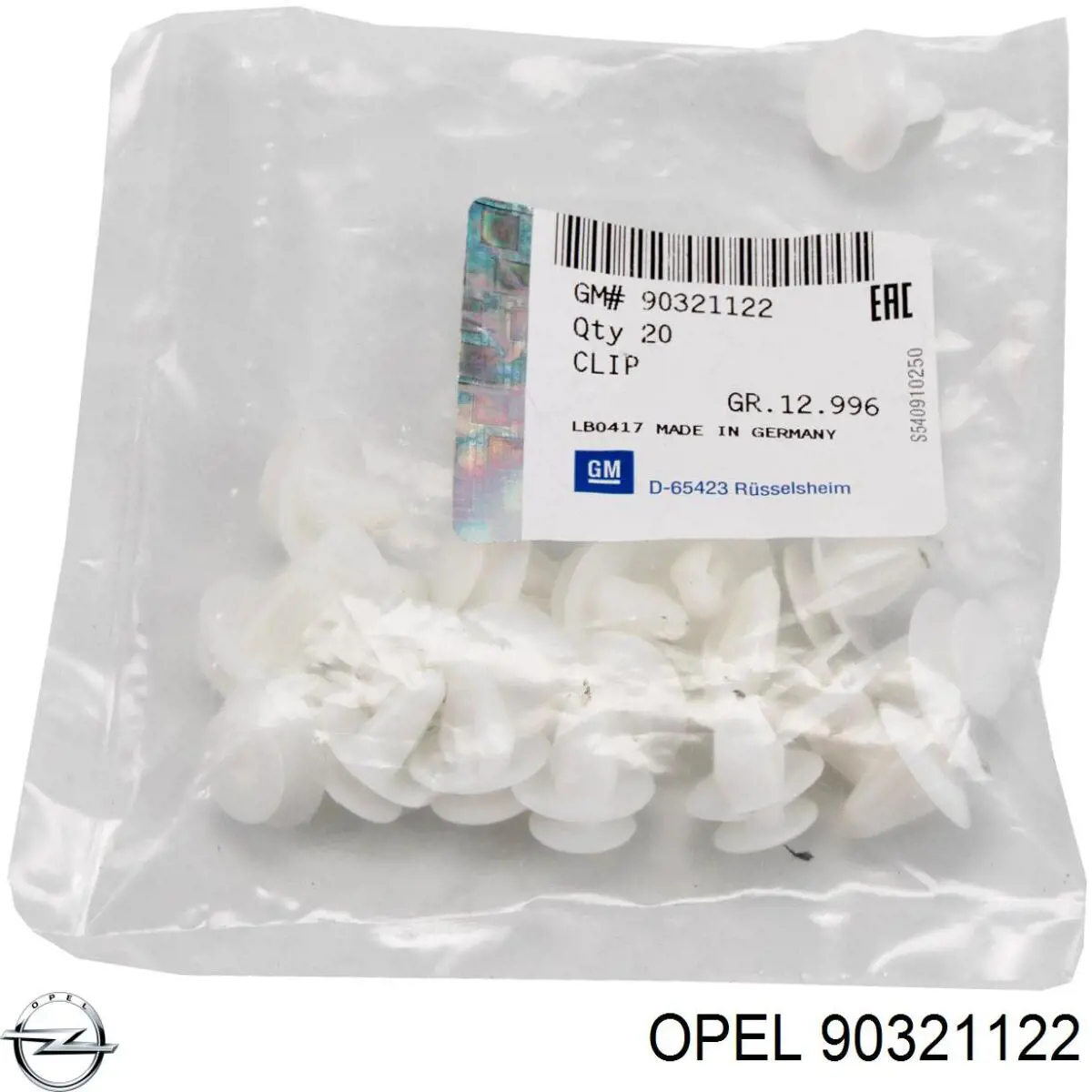 90321122 Opel clips fijación, revestimiento puerta