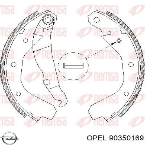 90350169 Opel zapatas de frenos de tambor traseras