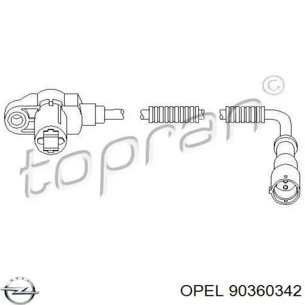 90360342 Opel sensor abs delantero