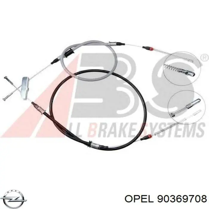 90369708 Opel cable de freno de mano trasero derecho/izquierdo