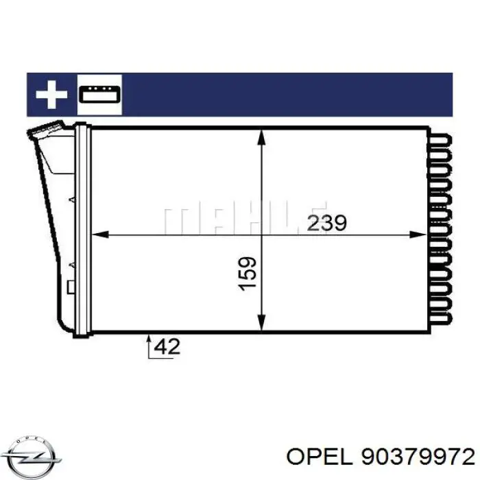 Radiador de calefacción Opel 90379972 precio, desde 25,15 EUR
