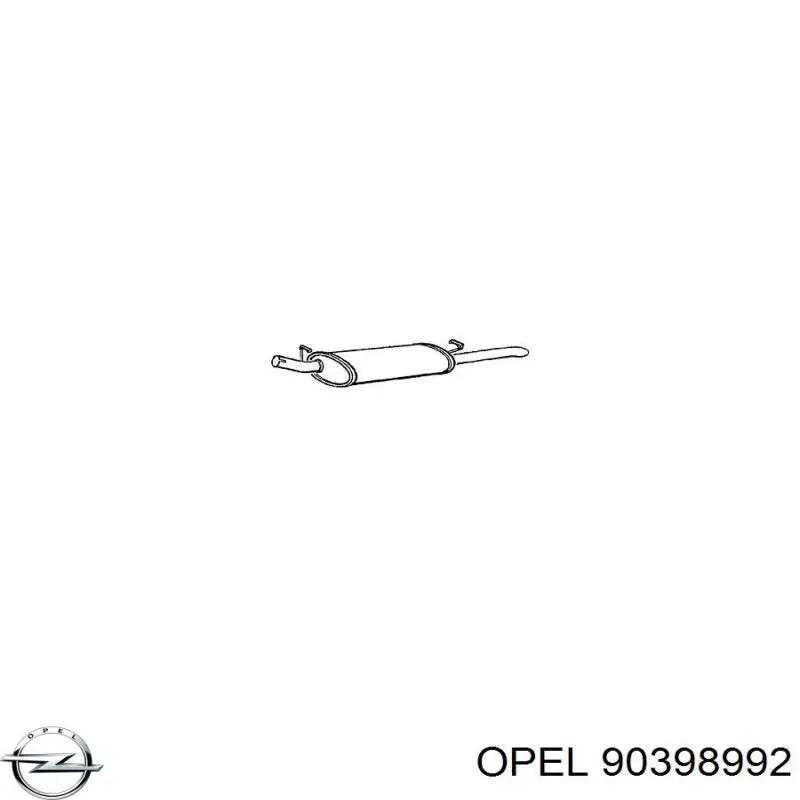 90398992 Opel silenciador posterior