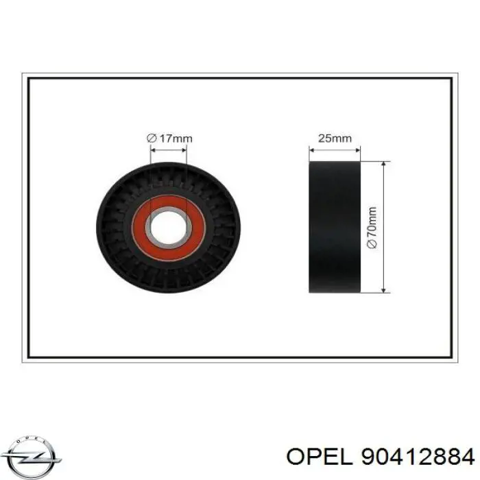 90412884 Opel tensor de correa, correa poli v