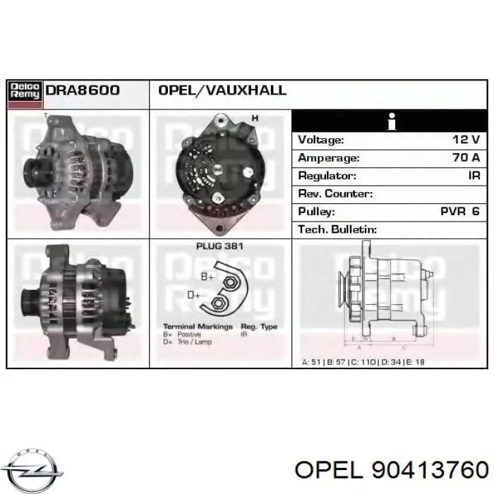 Comprar 90413760 Opel Dynamo