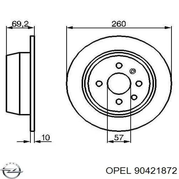 Comprar 90421872 Opel Disco de freno trasero