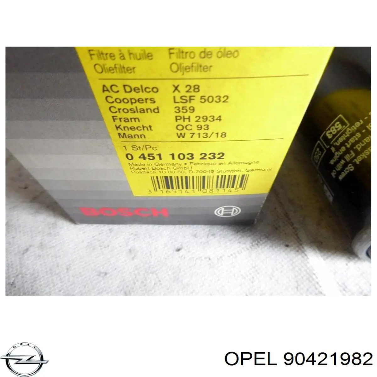 90421982 Opel filtro de aceite