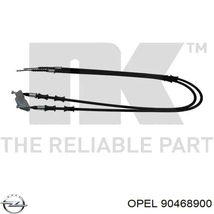 90468900 Opel cable de freno de mano trasero derecho/izquierdo