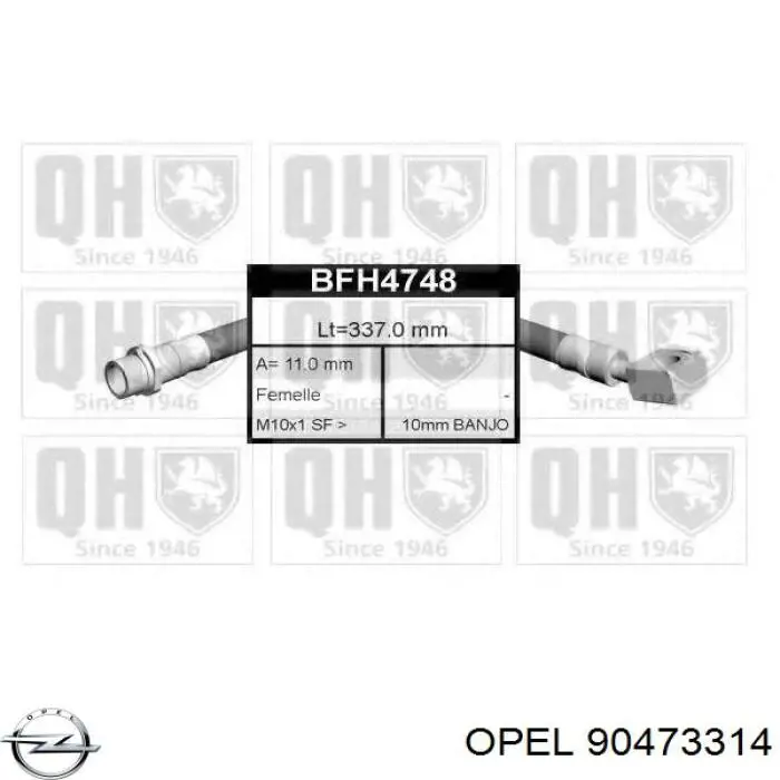 90473314 Opel latiguillo de freno delantero