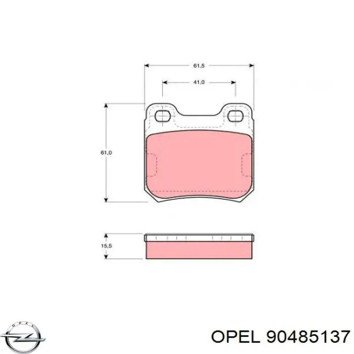 90485137 Opel pastillas de freno traseras