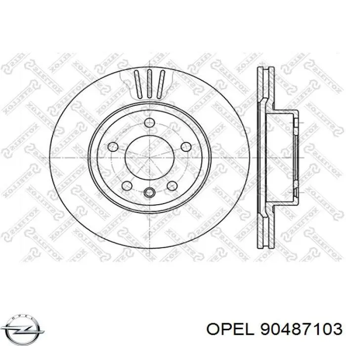 Disco de freno 90487103 Opel