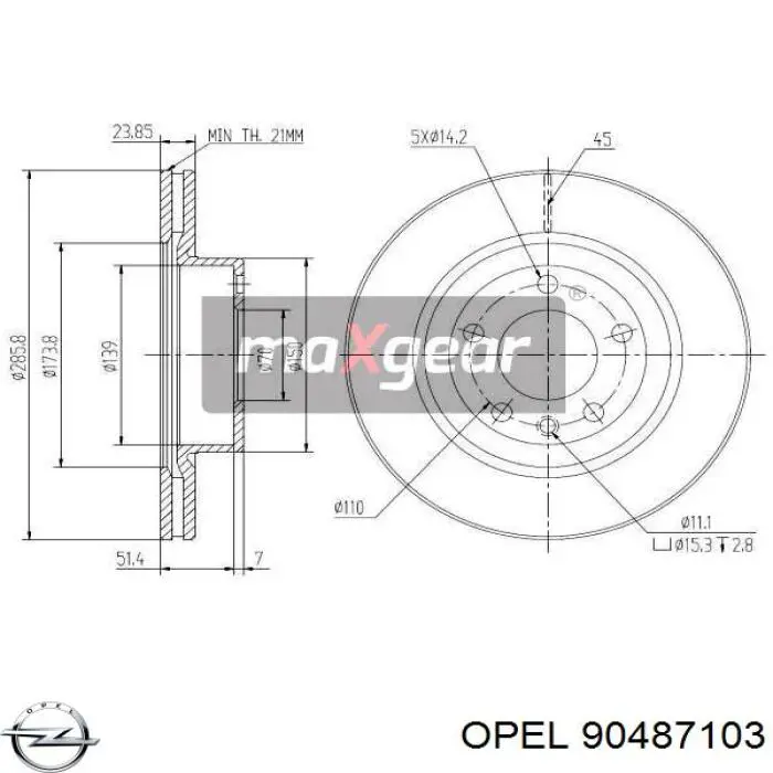 Frenos delanteros Opel 90487103 precio, desde 56,80 EUR