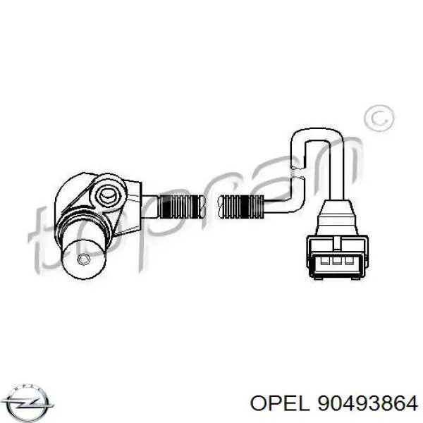 90493864 Opel sensor de posición del cigüeñal