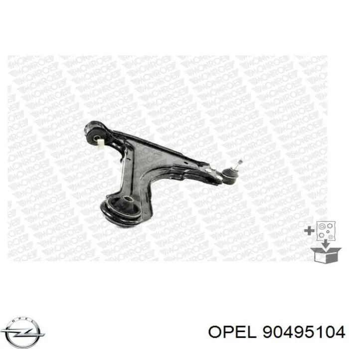 90495104 Opel barra oscilante, suspensión de ruedas delantera, inferior derecha