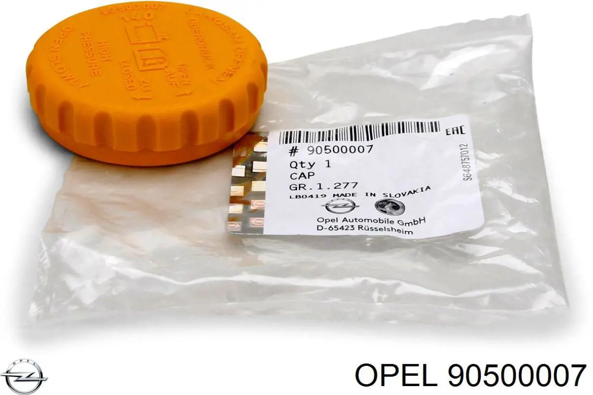 90500007 Opel tapón, depósito de refrigerante