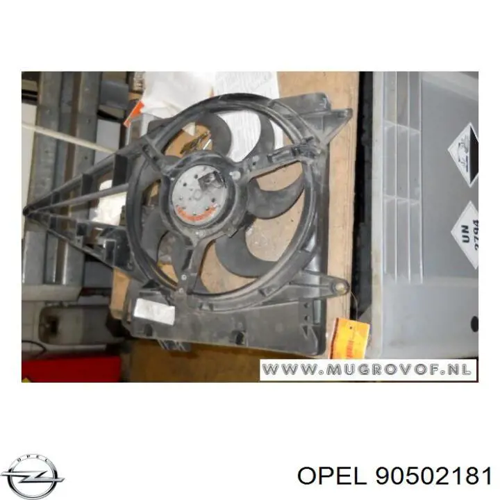 90502181 Opel ventilador (rodete +motor aire acondicionado con electromotor completo)