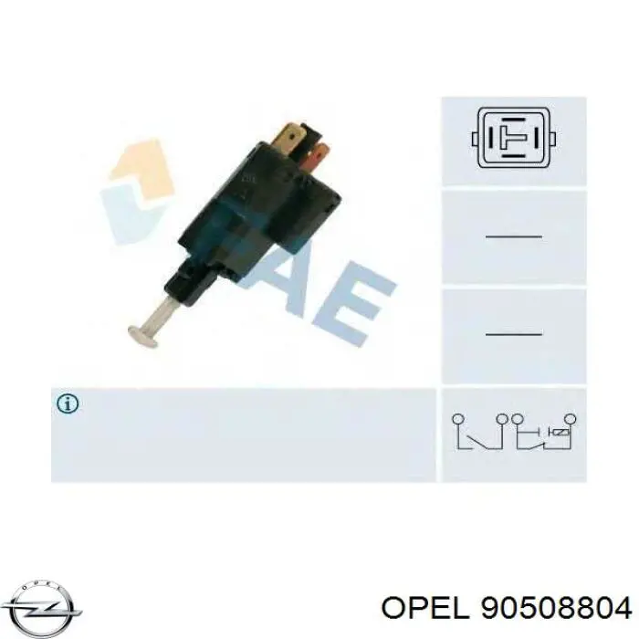 90508804 Opel interruptor luz de freno