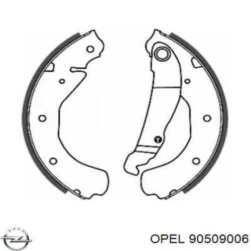 90509006 Opel zapatas de frenos de tambor traseras