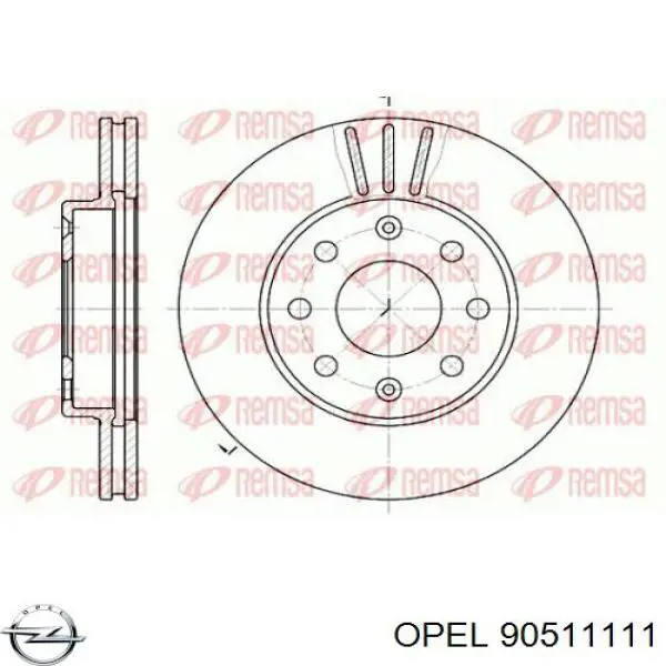 Freno de disco delantero Opel Astra 51, 52, F35, M35