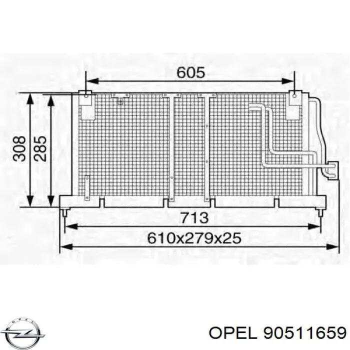 90511659 Opel condensador aire acondicionado