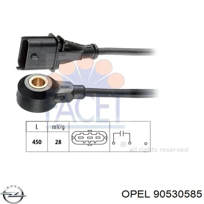 90530585 Opel sensor de detonaciones