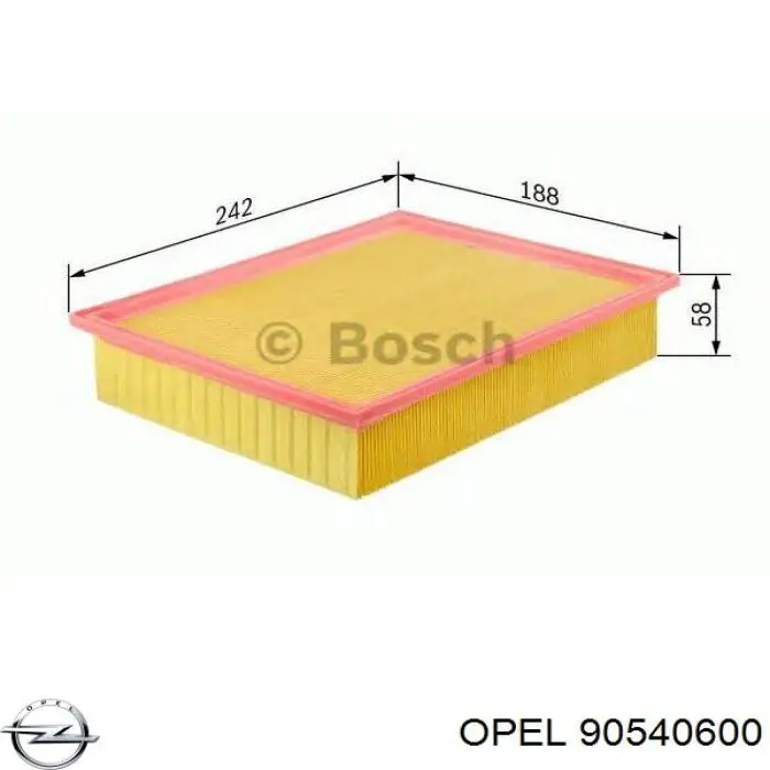 90540600 Opel filtro de aire