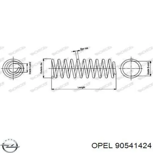 90541424 Opel muelle delantero derecho