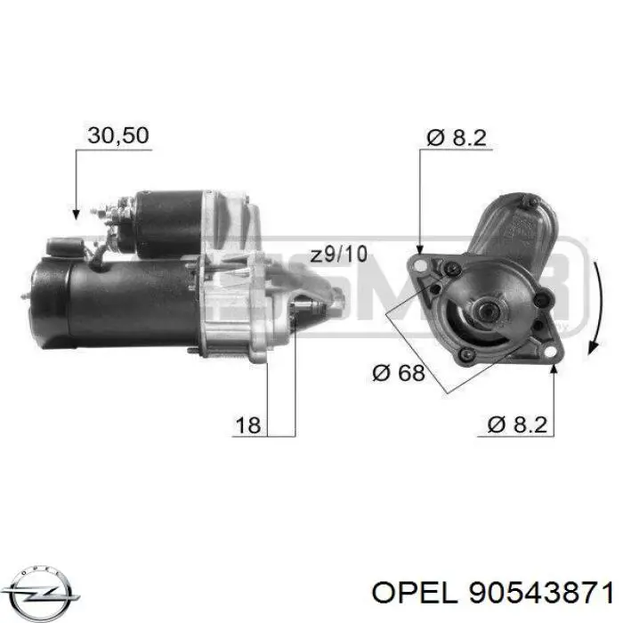 90543871 Opel motor de arranque