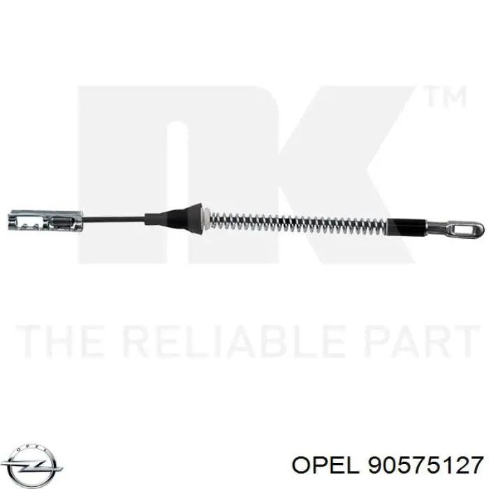 90575127 Opel cable de freno de mano trasero derecho/izquierdo