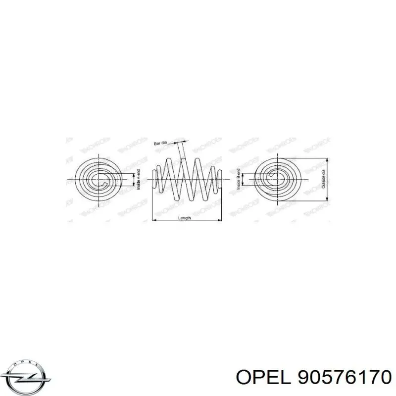 90576170 Opel muelle de suspensión eje trasero