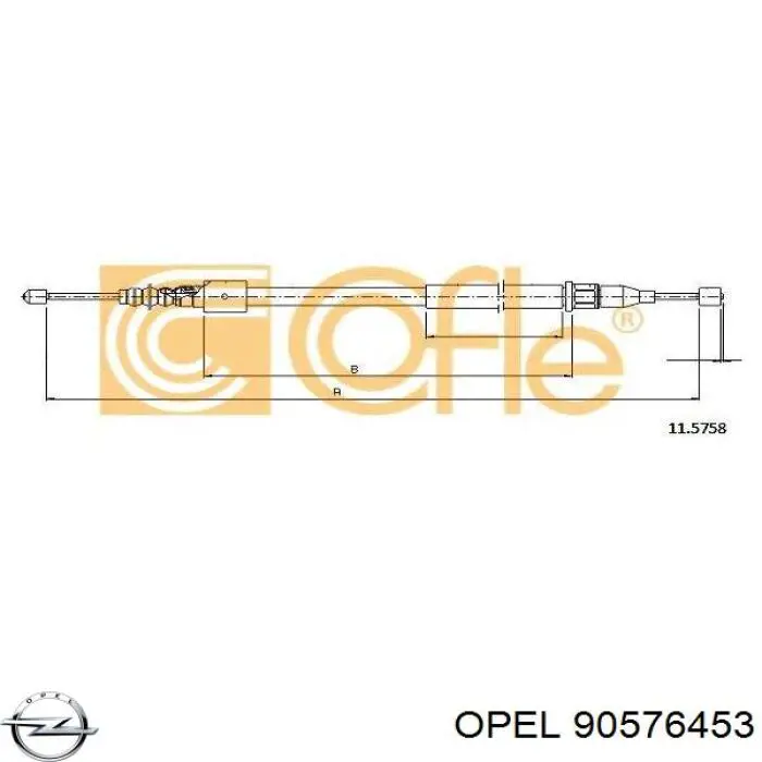 90576453 Opel cable de freno de mano trasero izquierdo