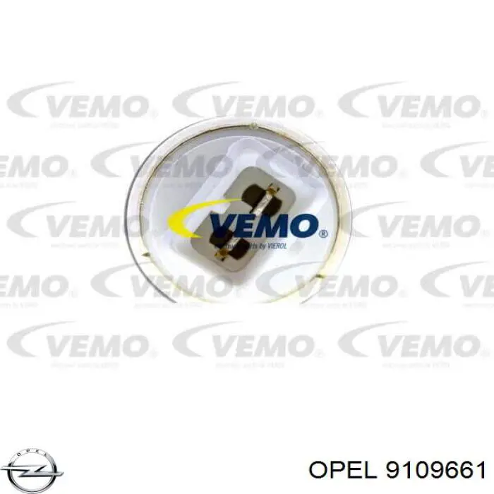 9109661 Opel sensor de temperatura del refrigerante, salpicadero