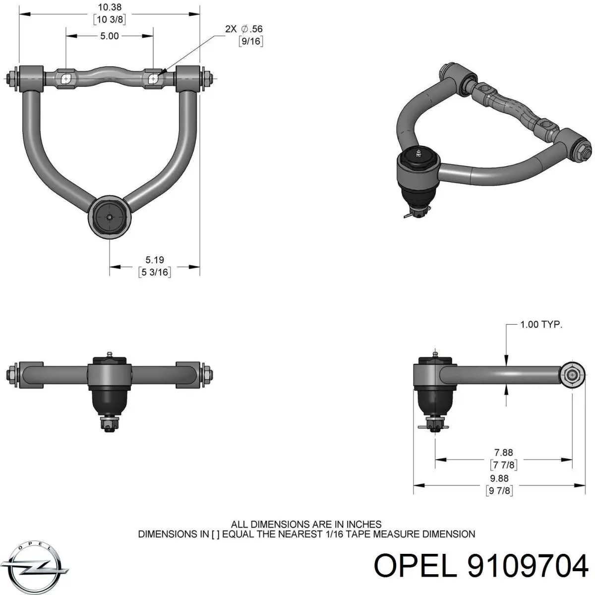 9109704 Opel juego de reparación, pinza de freno delantero